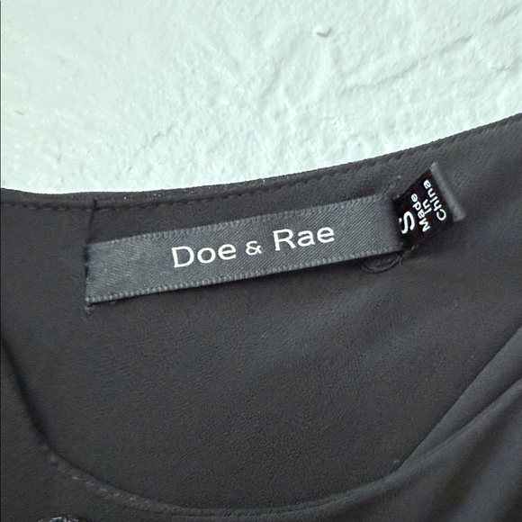 Doe & Rae Black Ruffle Blouse - Picture 3 of 4